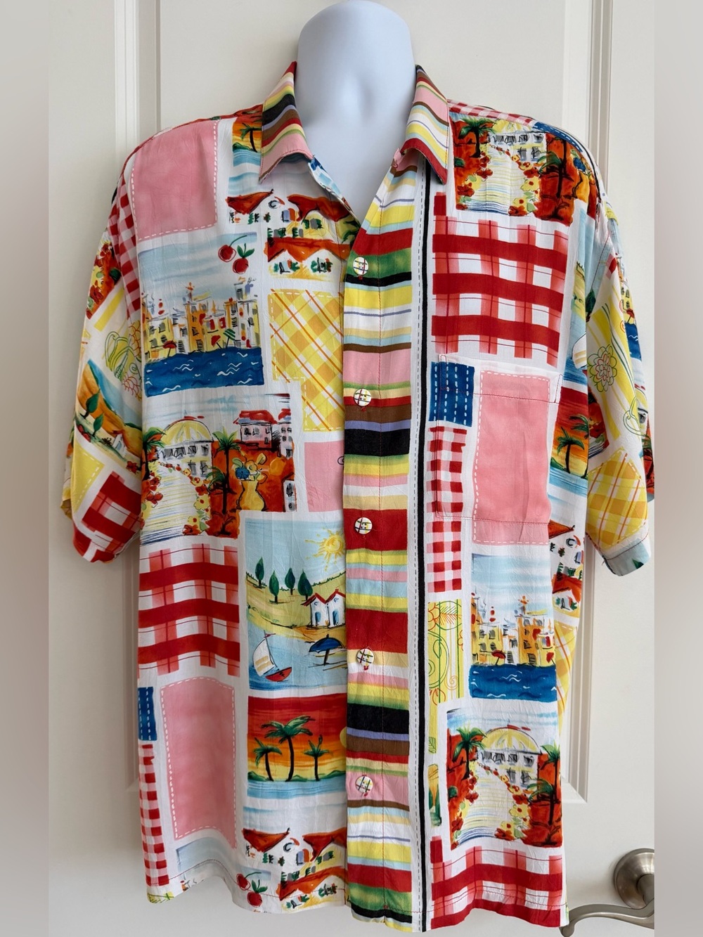 Jams World Hawaiian Aloha Short Sleeve Men’s Shirt, XL, “Seaside”, excellent!